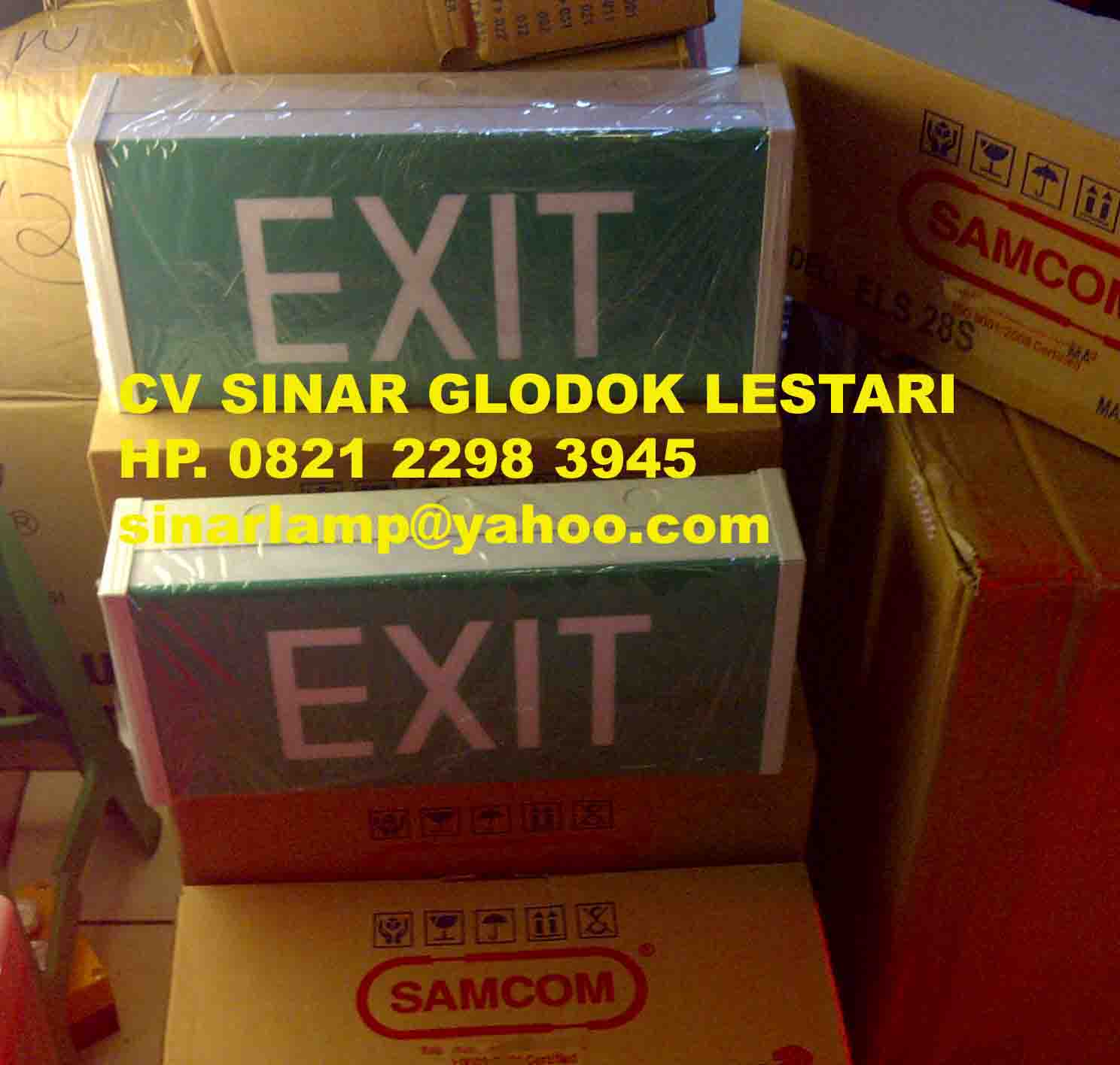 Lampu Emergency EXIT : Lampu EXIT Sign Emergency Light ELS 28S-00 SAMCOM
